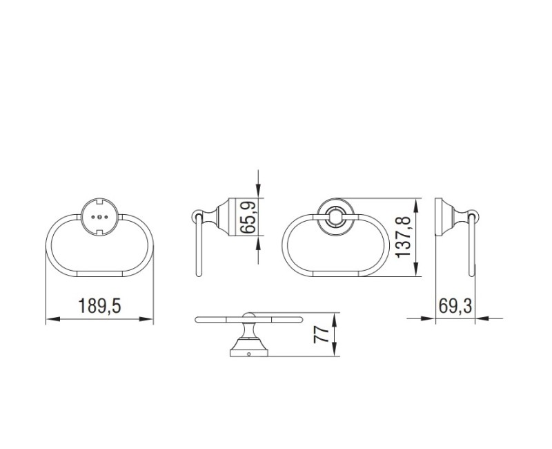Art Platino NIKOLAS Кольцо для полотенца, хром NIK-57047