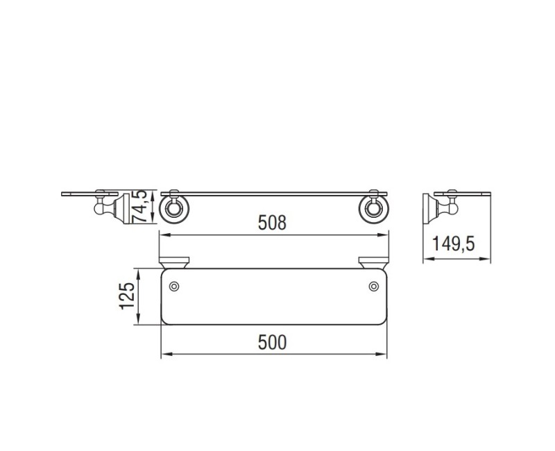 Art Platino NIKOLAS Полка 50 cm, хром/стекло NIK-57083