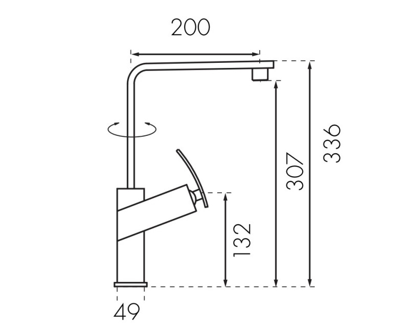 BLUE WATER TORONTO cмеситель для кухни, хром