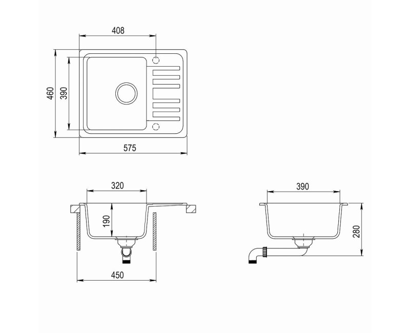 Aquasanita NOTUS Кухонная мойка  575x460mm, SQ102AW-111