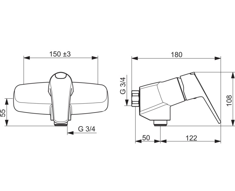 ORAS VEGA Cмеситель для душа 3/4, 1870G