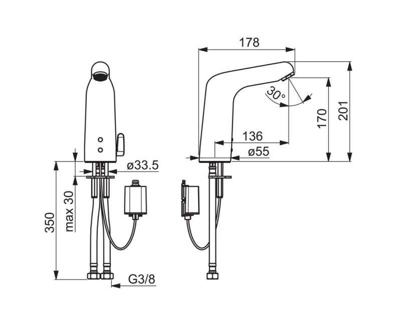 Oras Medipro Безконтактный смеситель для умывальника, 6V,5553F