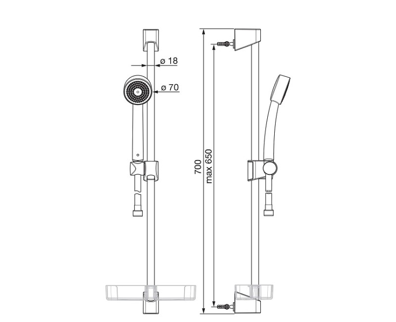Oras Apollo dušas komplekts 520-11