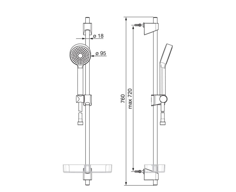 Oras Apollo dušas komplekts 542