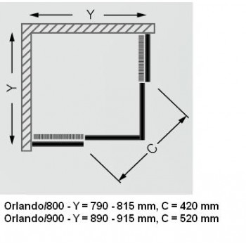 Roth Roltechnik Душевой уголок квадратный ORLANDO NEO 800x800mm