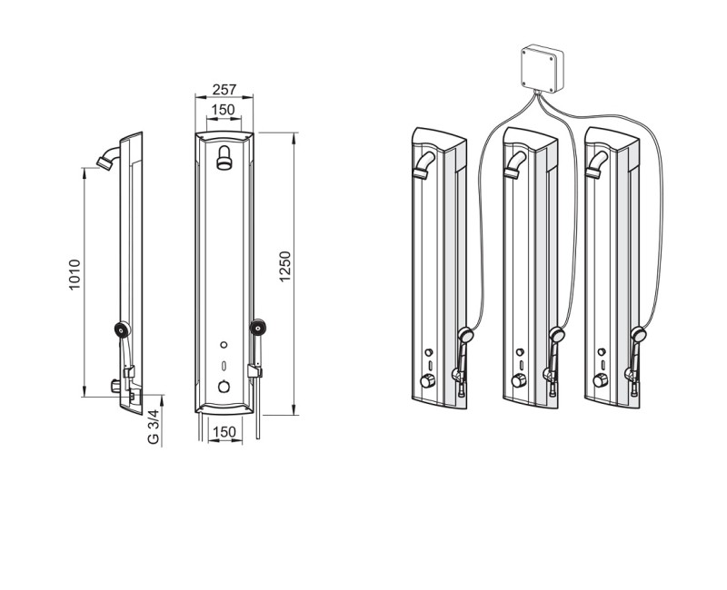 ORAS ELECTRA Termostata dušas panelis, 12V 6662FTX