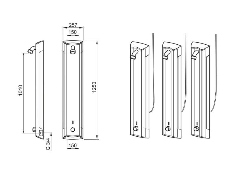 ORAS ELECTRA Termostata dušas panelis, 12V 6664FTW