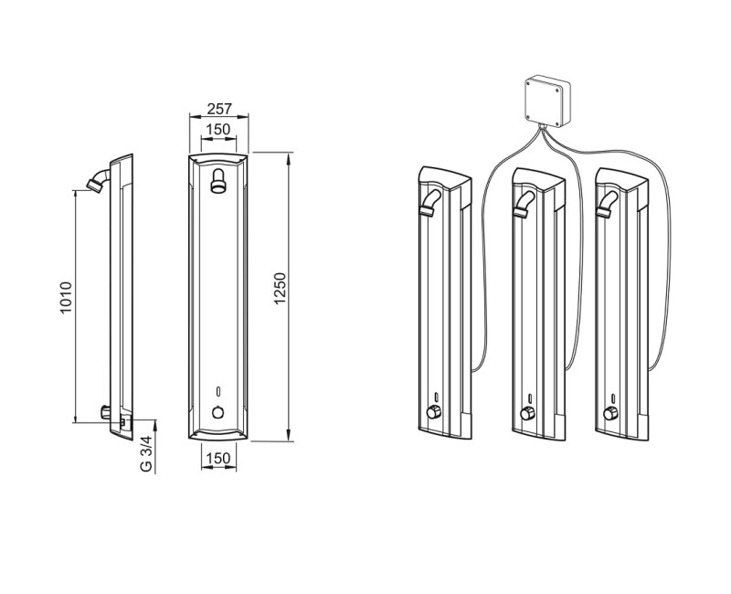 ORAS ELECTRA Termostata dušas panelis, 12V 6664FTX