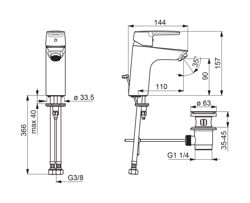 ORAS SAGA XL Izlietnes jaucējkrāns, 3914F