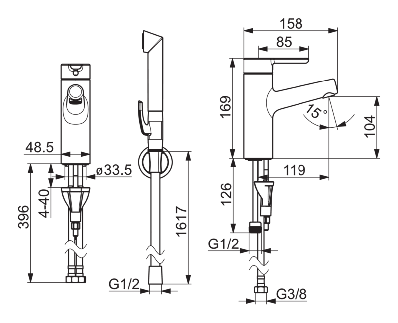 ORAS INSPERA Izlietnes jaucējkrāns ar bidettu 3012F