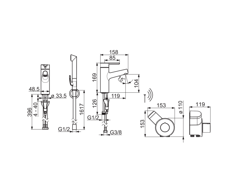 ORAS INSPERA Izlietnes jaucējkrāns ar bidettu 3V 3013F