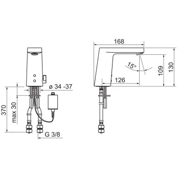 ORAS ELECTRA Izlietnes jaucējkrāns 6V, Bluetooth 6155FZ
