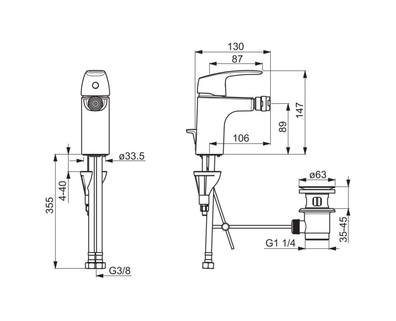 ORAS SAFIRA Cмеситель для биде 1018F