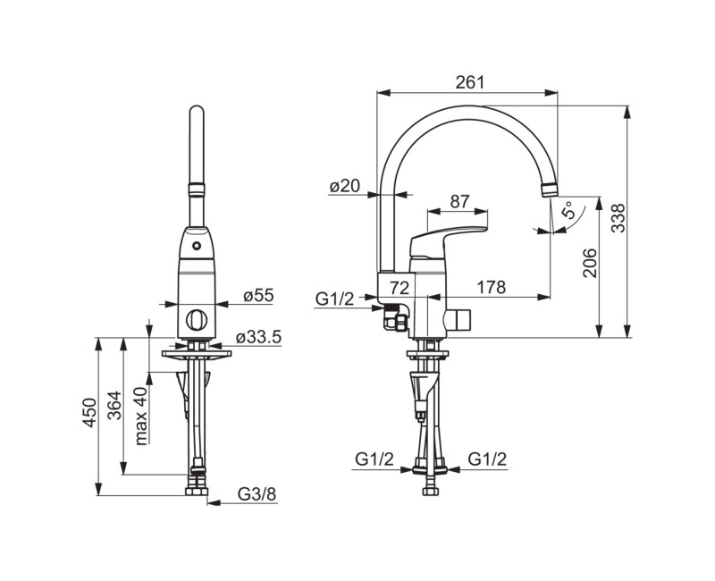 ORAS SAFIRA Смеситель для кухни, 1057F