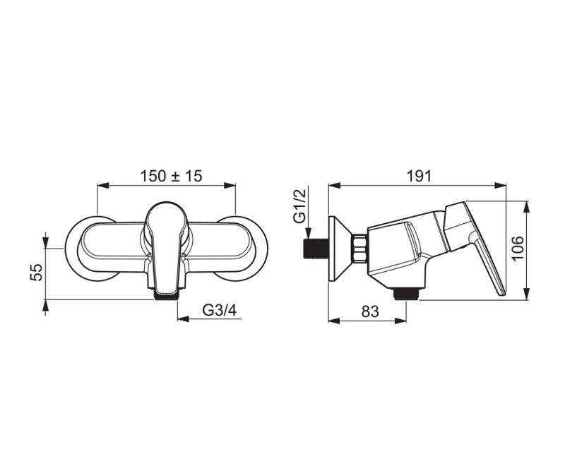 ORAS SAGA Dušas jaucējkrāns, 3970Y