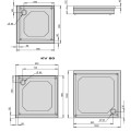 PAA Душевой поддон квадратный Classic KV80, 800x800