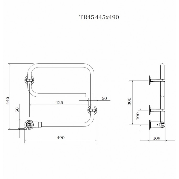 PAX TR45 Standard Elektriskais dvieļu žāvētājs 30W, balts PAX TR45 Standard Elektriskais dvieļu žāvētājs 30W, balts