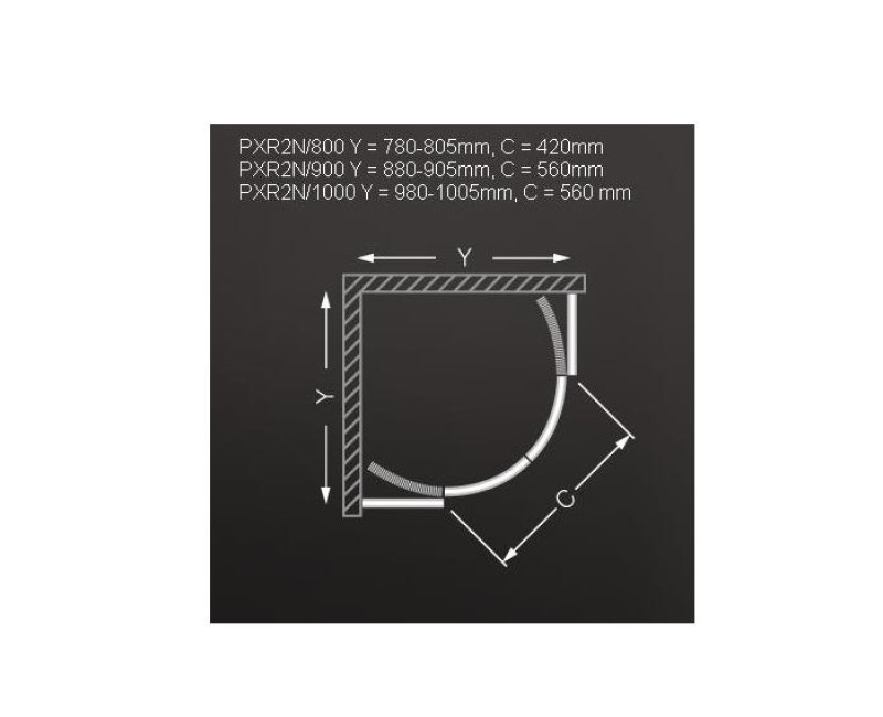 Roltechnik Pusapaļa dušas kabīne PXR2N 900x900