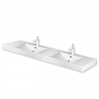 Izlietne PAA LONG STEP DUO Akmens masas 2010x490mm, Balta