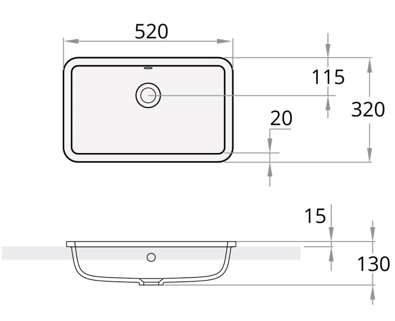 PAA OPUS IN Sikstone Раковина встраиваемая 52x32см, matte caffelatte