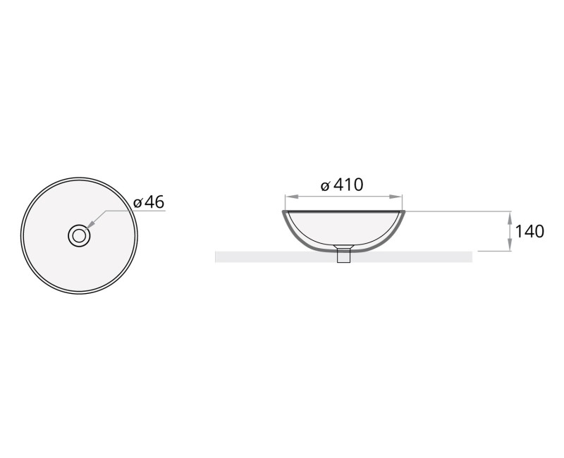 PAA Izlietne uzliekamā ROUND ON D41 cm
