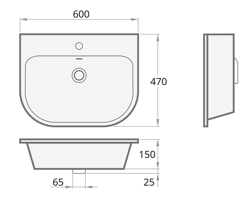PAA Раковина VARIO 60x47cm