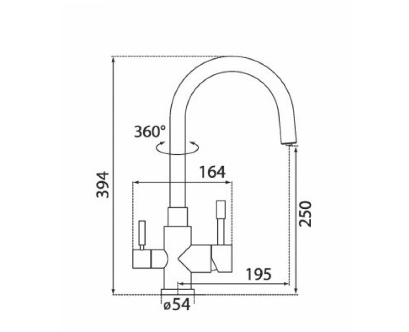 BLUE WATER Palmira Inox Смеситель для кухни с подключением фильт