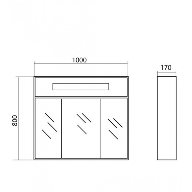 Akvarodos PARIS Vannas istabas spoguļskapītis 100 cm, Paris100 Akvarodos PARIS Vannas istabas spoguļskapītis 100 cm, Paris100