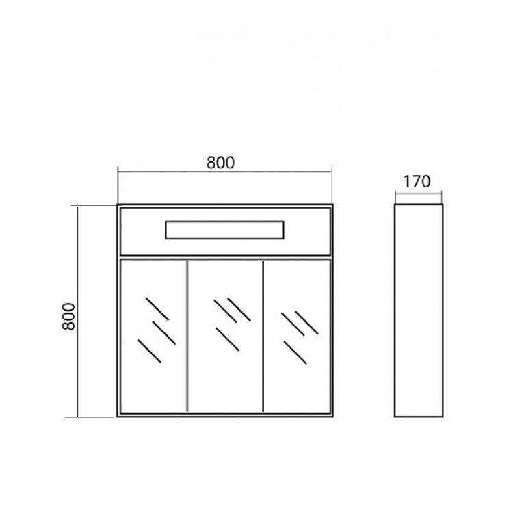 Akvarodos PARIS Vannas istabas spoguļskapītis 80 cm, Paris80 Akvarodos PARIS Vannas istabas spoguļskapītis 80 cm, Paris80