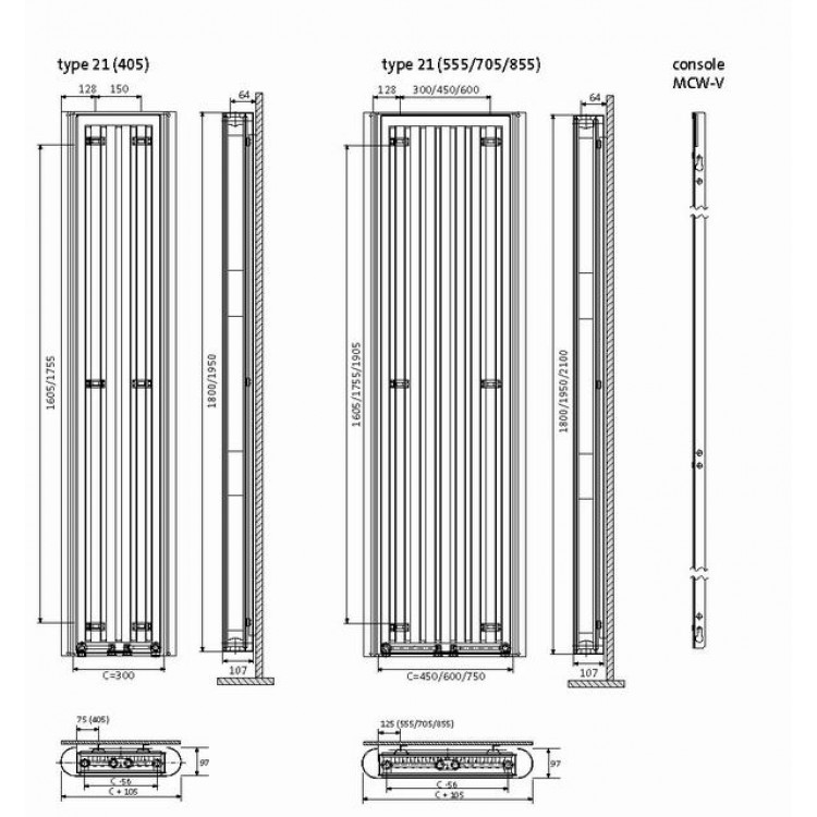 Dekoratīvais radiators PURMO PAROS V 21 1800x625 Dekoratīvais radiators PURMO PAROS V 21 1800x625