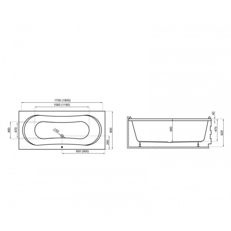 Polimat Vanna LONG 170x80 cm, 00427 Polimat Vanna LONG 170x80 cm, 00427