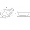Polimat Угловая ванна MAREA 150x100 cm, 00295/293