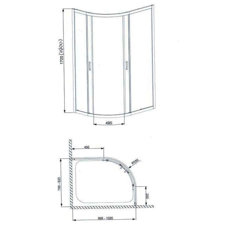 Radaway Asimetriska dušas kabīne Dolphi Premium Plus E 100x80cm Radaway Asimetriska dušas kabīne Dolphi Premium Plus E 100x80cm