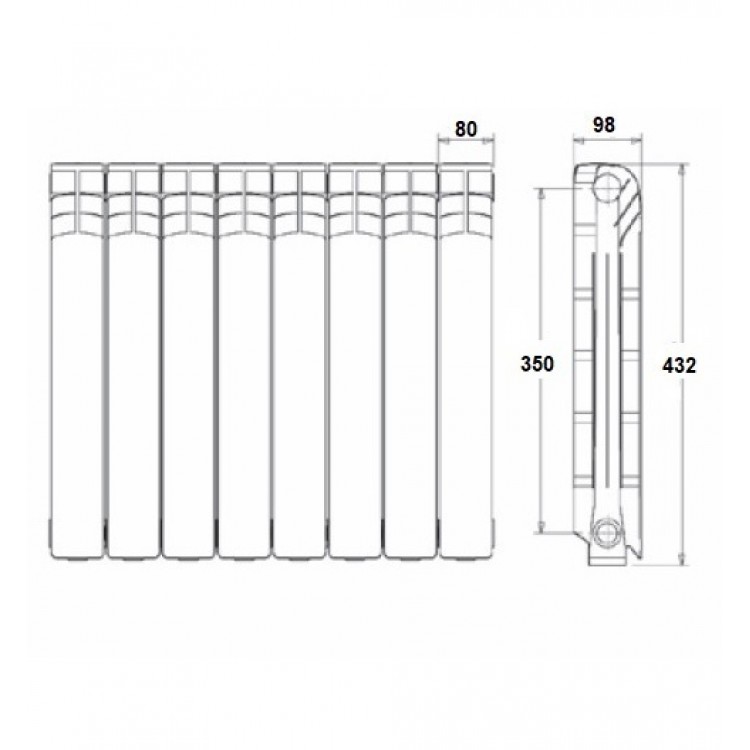 Ferroli PROTEO 3 Alumīnija radiators 21 sekcijas