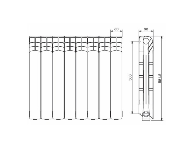 Ferroli PROTEO 3 Alumīnija radiators 19 sekcijas
