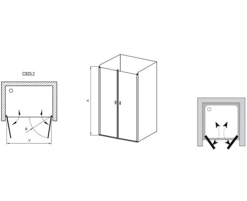 RAVAK Душевые двери Chrome CSDL2 120 cm, белый