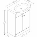 RB PIANO шкафчик с раковиной 60cm VA60-1/P