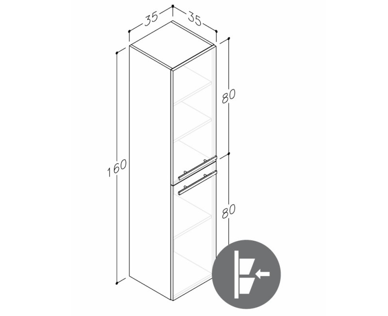 RB SERENA Vannas istabas augstais skapis, 1431201