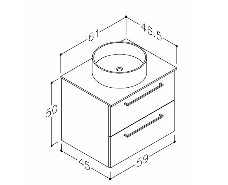 RB JOY Vannas ist. skapītis ar izlietni 60cm, 1251332132