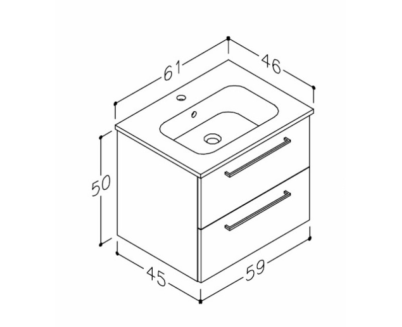 RB JOY Vannas ist. skapītis ar izlietni 60cm, 12113313