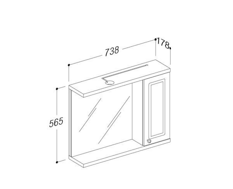 RB RETRO шкафчик с зеркалом 74 cm RETV7