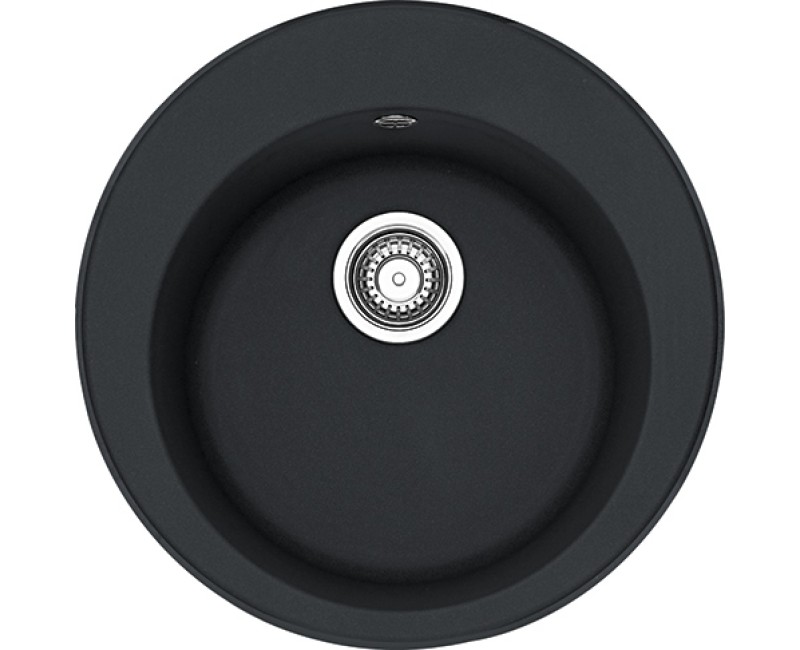 FRANKE Virtuves izlietne RONDA 51cm ar pop-up, ROG 610-41, onyx