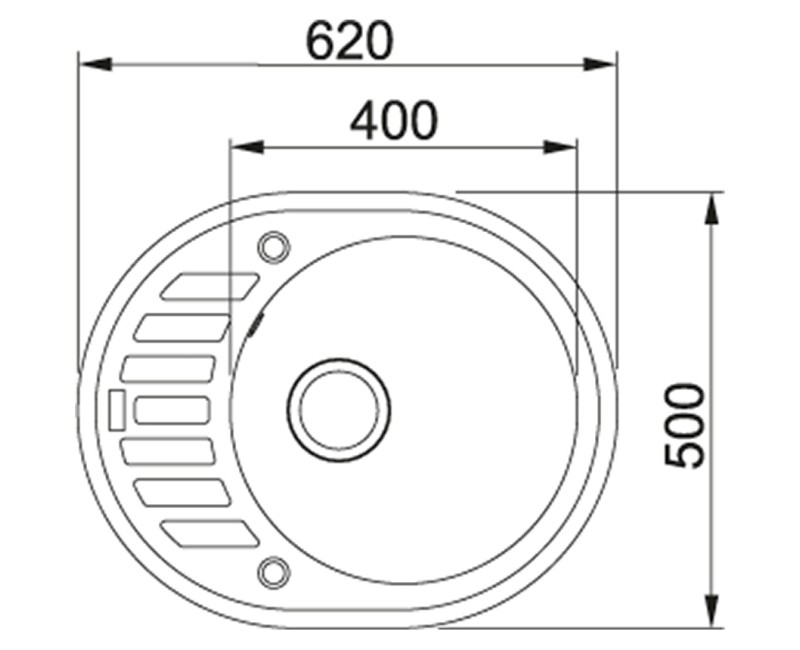 FRANKE Кухонная мойка RONDA 62x50 cm, ROG 611-62 manual, beige