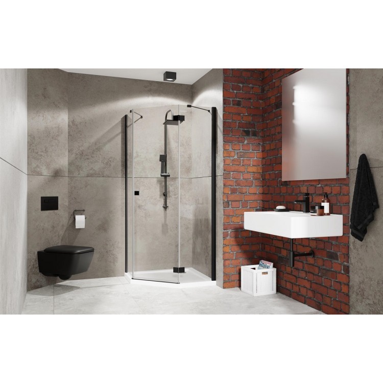 Radaway Душевой уголок Пятиугольный Essenza New Black PTJ 100x10 Radaway Душевой уголок Пятиугольный Essenza New Black PTJ 100x10