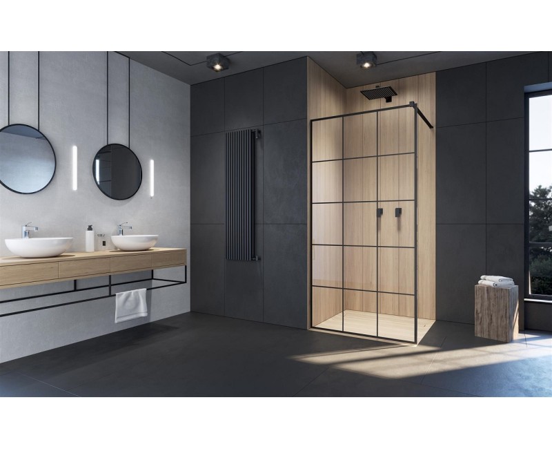 Radaway Dušas siena Modo New Black II Factory 85x200cm