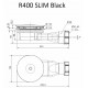Radaway Dušas sifons D90 R400 Black Slim