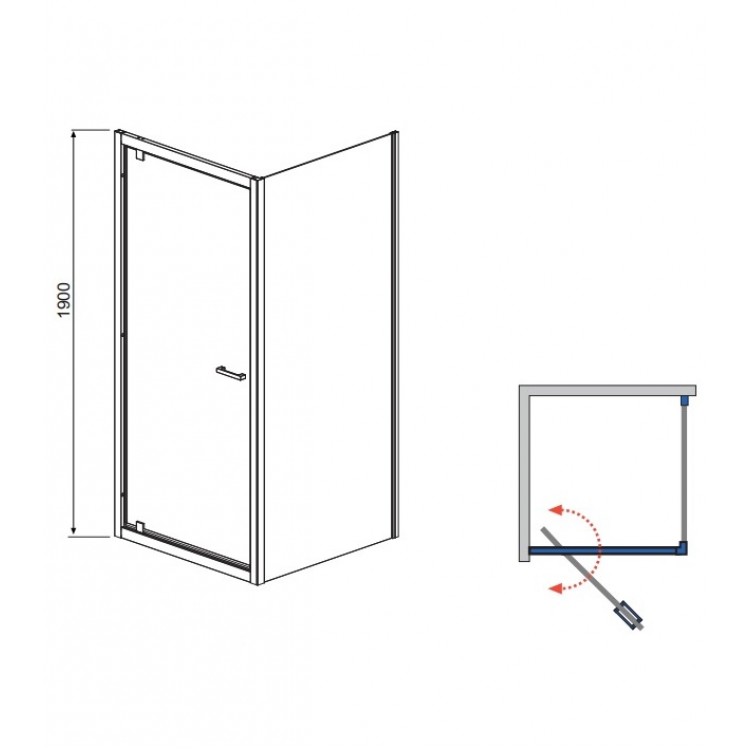 Radaway Taisnstūra dušas stūris TWIST DW+S 90x75 cm