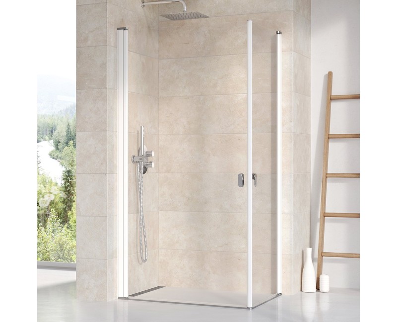 RAVAK Dušas stūris kvadrātveida Chrome CRV1 100x100cm (1 puse) balts