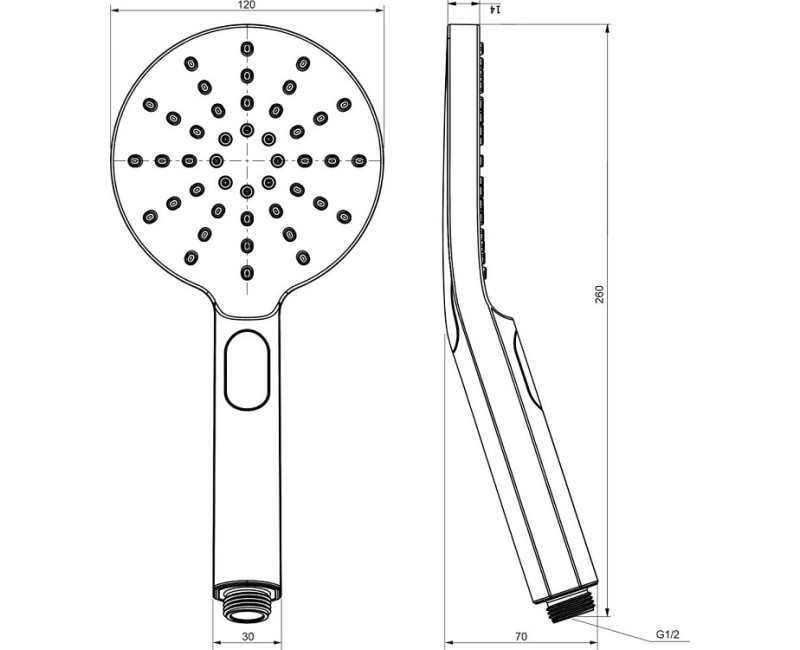 Ravak Ручной душ 3 поз., хром 956.00