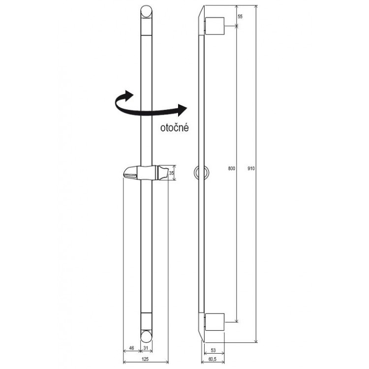 Ravak Dušas stienis 900mm 973.00 Ravak Dušas stienis 900mm 973.00